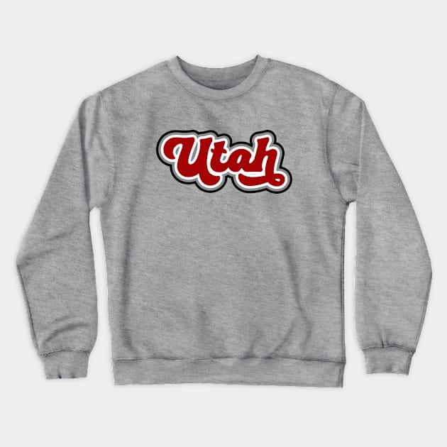 Retro Utah Script Crewneck Sweatshirt by SLAG_Creative